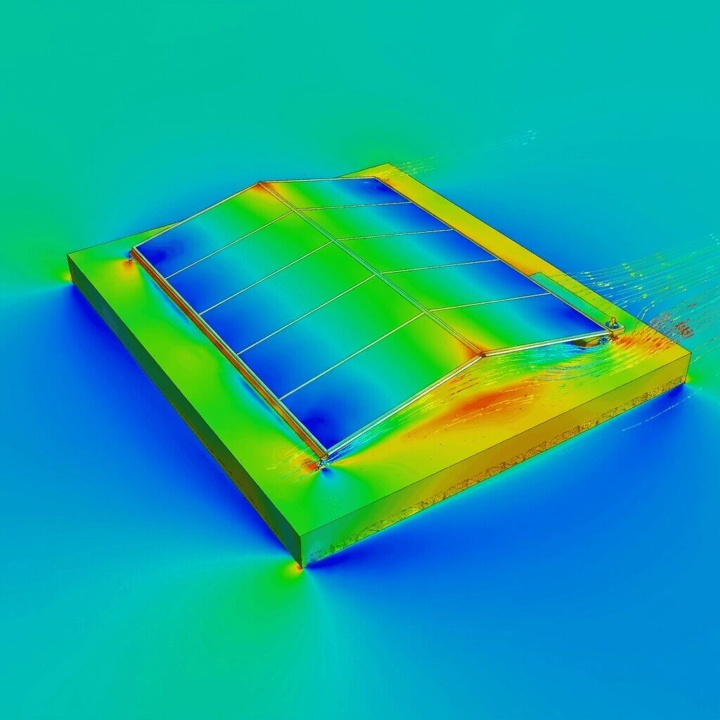 Wind resistance test on low-profile solar array